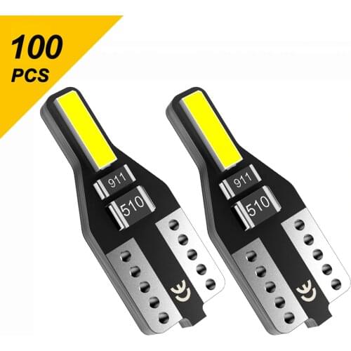 100Pcs W5W T10 LED Lamp Auto Car Interior Light Bulb for Reno BMW VW Kia Toyota Mitsubishi Peugeot Audi 12V White