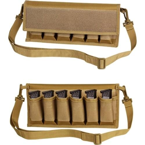 Tactical Molle 6 Rounds Magazine Pouch Holder for Glock 17 19 1911 Pistols Airsoft 9mm Mag Bag Magazine Case Hunting Accessories