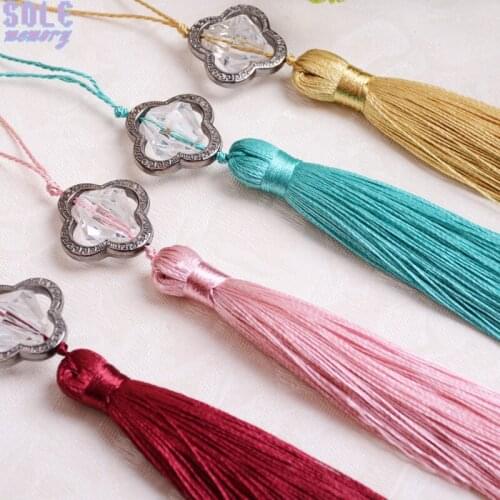 Fabric Tassel Flower Beads Curtain Tieback Hanging Ball Fringe Trim Craft Jewelry Pendant Textile Accessories Sofa Table Decor