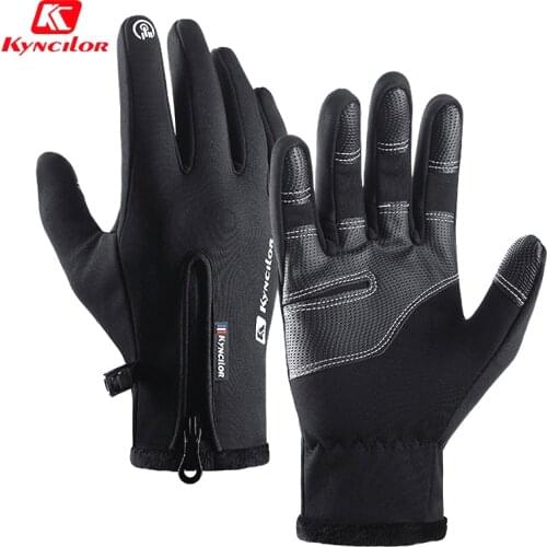 Kyncilor Universal Winter Warm Cycling Gloves Touchscreen Bike Gloves Full Finger Waterproof Bicycle Gloves Sport Skiing Gloves