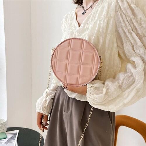 Female bag 2021 small round bag messenger chain handbag satchels make up bags little bag fashionable purses