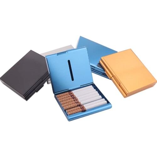 1Pc 20 Capacity Aluminum Alloy Cigarette Case Double Layer Cigarettes Box Creative Cigarette Holder Container Protective Case