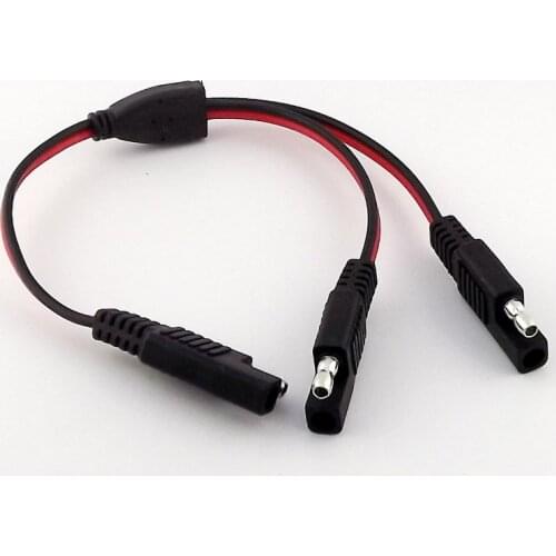 1pcs SAE To 2X SAE Battery DC Power Automotive DIY Connector Y Splitter 18AWG Extension Cable Cord 30cm