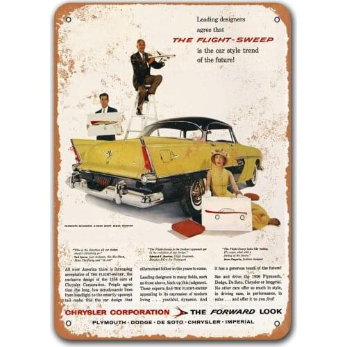 1956 Plymouth Belvedere Vintage Tin Signs Cars, Sisoso Metal Plaques Poster Garage Pub Retro Wall Decor