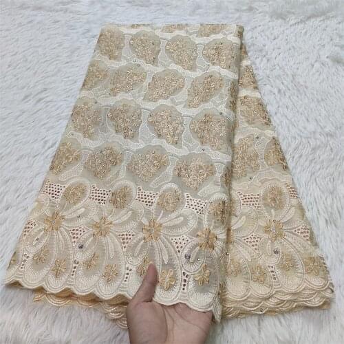 2021Latest High Quality African Nigerian Tulle Lace Fabric Swiss Cotton Embroidery Guipure Dress Wedding Damask Party 5yards