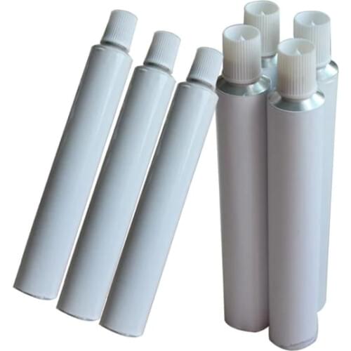 400pcs White Aluminum Empty Toothpaste Tubes With Needle Cap 10ml Cosmetic Refillable Bottles Tube Head Seal Tube Tail Fillable