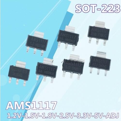 50PCS/LOT New original 1117 3.3V 1.2V 1.5V 1.8V 2.5V 5V ADJ AMS1117-3.3 LCD driver board commonly used repair parts adapter