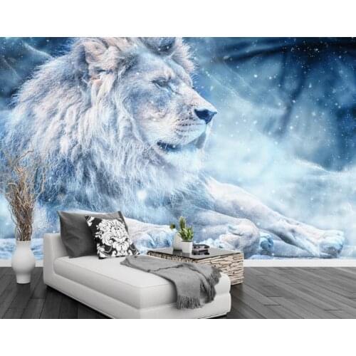 Custom abstract Wallpaper Papel de Parede lion Wallpaper Stereoscopic 3D Mural Wallpaper Modern minimalist Wall animal