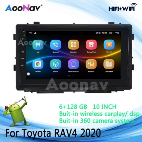 10 inch Tesla QLED Screen 6+128GB Android 360° camera Car Radio For Toyota RAV4 2020 Stereo DVD Player Multimedia GPS Navigation
