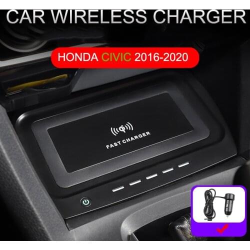 Car Wirelesss Charger For Honda CIVIC 10TH generation 2016-2020 mobile phone fast charging accessories holder plate