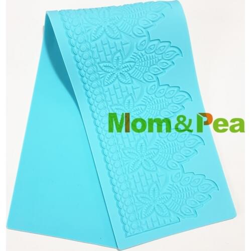Mom&Pea GX183 Free Shipping Lace Mold Cake Decoration Fondant Cake 3D Mold Food Grade Silicone Mould