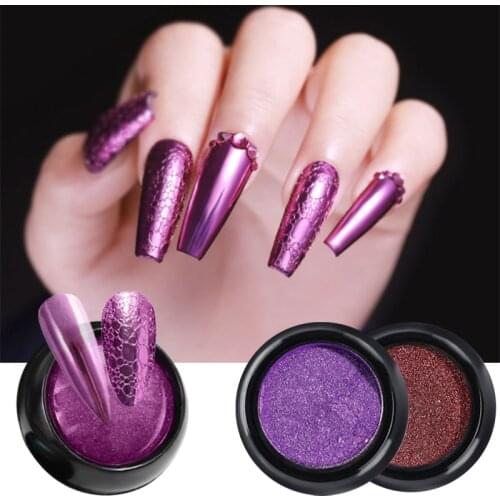 12 Colors Nail Glitters Gold Silver Mirror Powders Bubble Nails Soap Foam Chrome Pigment Dust DIY Nail Art Decorations