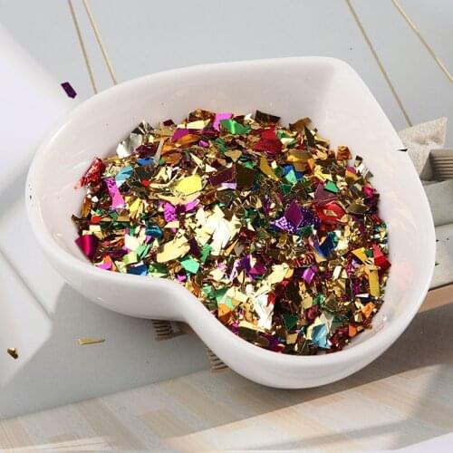 Brilliant Irregular Shell Paper Sequin DIY Nail Flakies Colorful Paillettes Glitter Nail Art Sequins for Wedding Decoration 20g