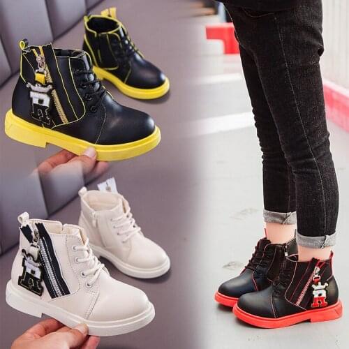 Autumn & Winter Girls Ankle Boots Non-slip Children Shoes Fashion Kids Sneakers Boots Size 25-36