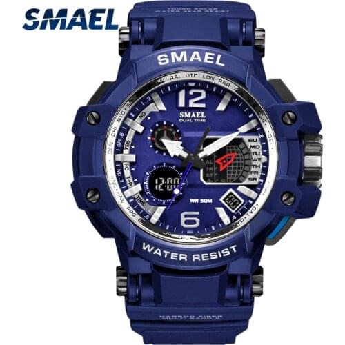 Cool Blue Sport Watches Big Dial LED Digital Watch Shock Resistant 30M Waterproof relogios masculino montre homme Men GiftWS1509