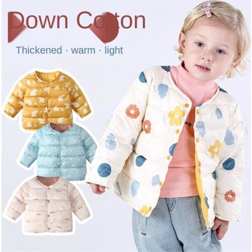 Childrens bottoming down cotton-padded jacket foreign style thickened cotton winter cartoon warm coat