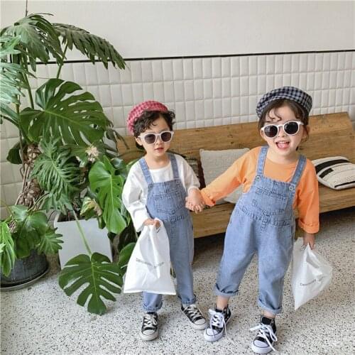 2 3 4 5 6 Y Toddler Kids Overalls Spring New Arrival High Quality Denim Jumpsuit for Girls Boys Jeans High Quality Baby Jumpsuit
