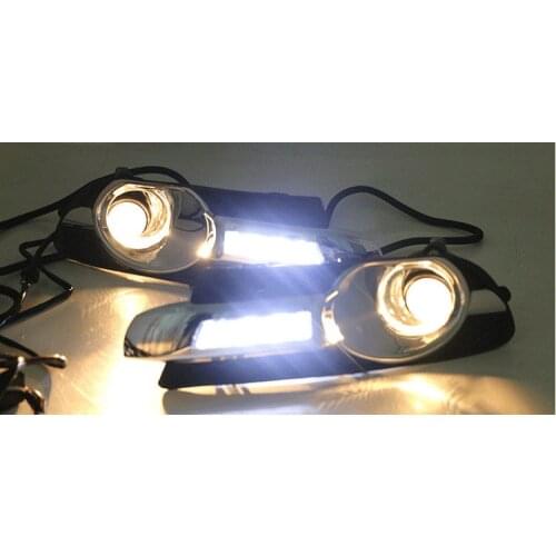 Osmrk led drl daytime running light +fog lamp for Buick excelle GT 2010-2013 with yellow turn signal