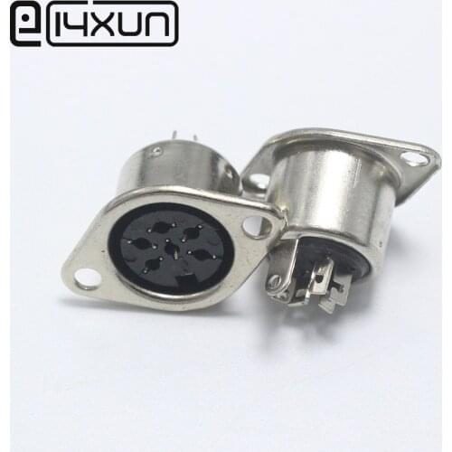 EClyxun 10pcs 6 PIN DIN Connector Female Jack DIN Cable Adapter 6 Pin Jack Plug DIN Panel Mount Solder Type Female DIN Chassis