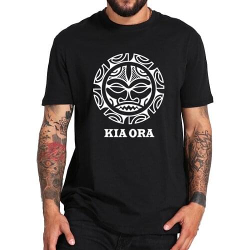 Kia Ora Culture T Shirt Maori Symbol New Zealand Greetings T-Shirt 100% Cotton Soft Cloth High Quality