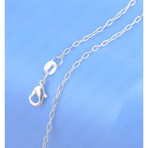 Hot 1PC Fast Shipping Pure 925 Sterling Silver Link Lock Chain Necklace With Lobster Clasps Set 16"-30"Popular Jewelry