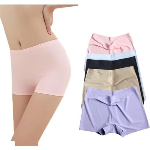Ice Silk Women Safety Shorts Leggings Pants Seamless Ladies Underwear Shorts Plus Size