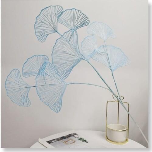 Fake Wedding Ginkgo Leaf Flowers Branch Artificial Ginkgo Leaves Home Shop Decor
