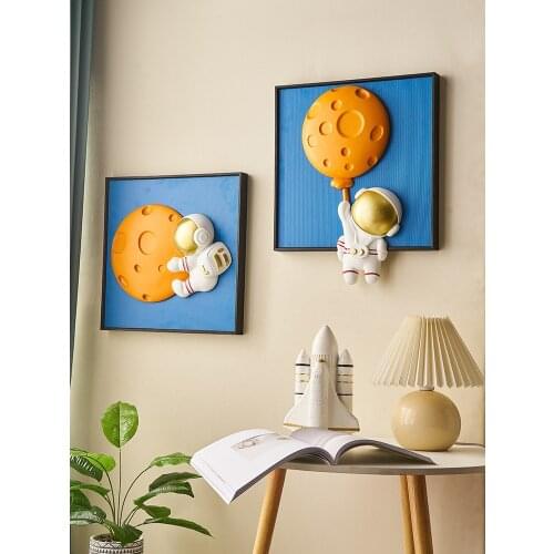 Astronauts wall painting Metope adornment accessories Children room Adornment picture room decor aesthetic room decor