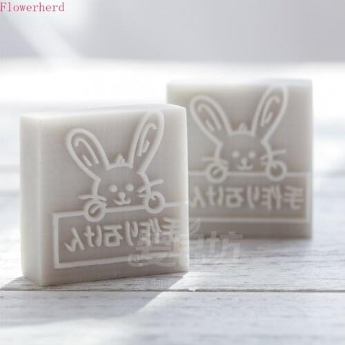 Kscraft Clear Stamps Resin Mini Seal Handmade Clover Butterfly Pattern Soap Printing DIY Soap Printing Stamps for Scrapbooking