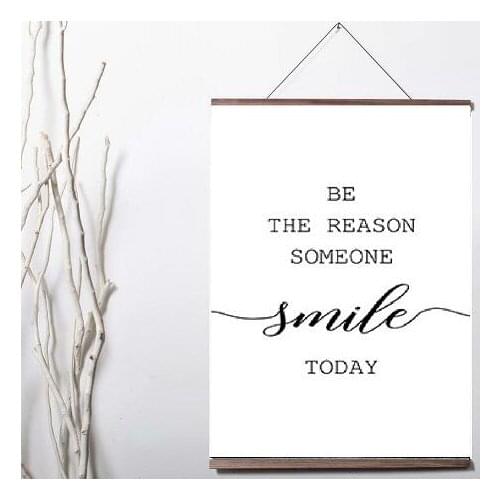 Love Simple Quote Text Quotes Art Canvas Print poster decoration painting with solid wood hanging scroll