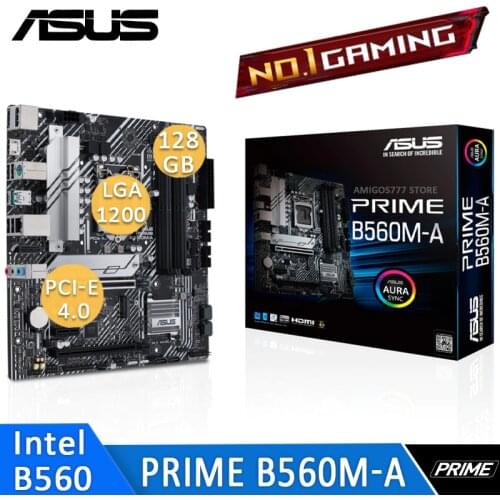 LGA 1200 Asus PRIME B560M-A Motherboard Support 10th/11th-Gen Cpu DDR4 5000(OC)MHzIntel B560 PCI-E 4.0 M.2 Placa-MãeOverlocking