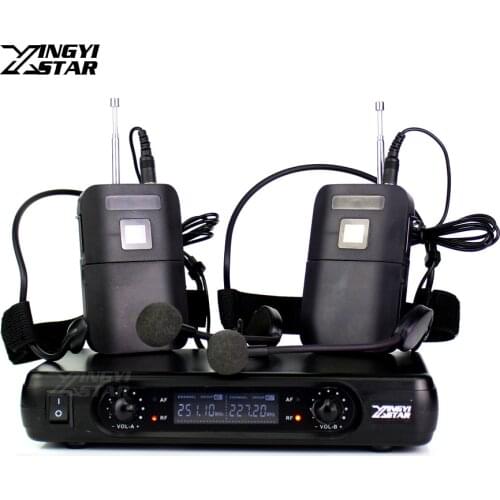 ME3 Headworn Microphone Professional Wireless Mic 2 Channels Cordless Receiver For Karaoke System DJ Mixer Bodypack Transmitter
