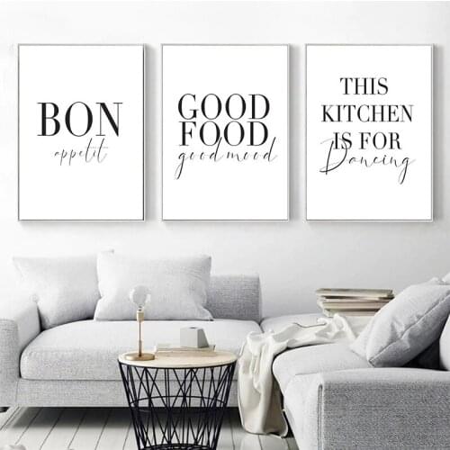 Minimalist Canvas Painting Good Food Good Mood Good Appetite Art Posters and Prints Wall Print Canvas Kitchen Home Decor Gifts