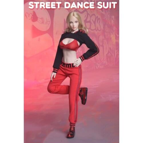 1/6 Scale Female Clothes Set Fashion FG059 Street Dance Suit Shoes Model for 12 inches Woman Action Figure Accessory