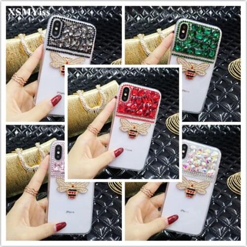 Bling Jewelled Rhinestone Diamond bee Soft Phone Case For Xiaomi mi6 8 Lite 9 SE 5X 6X MAX3 For Xiaomi Redmi6 4X 5A 6A Note5 6 7