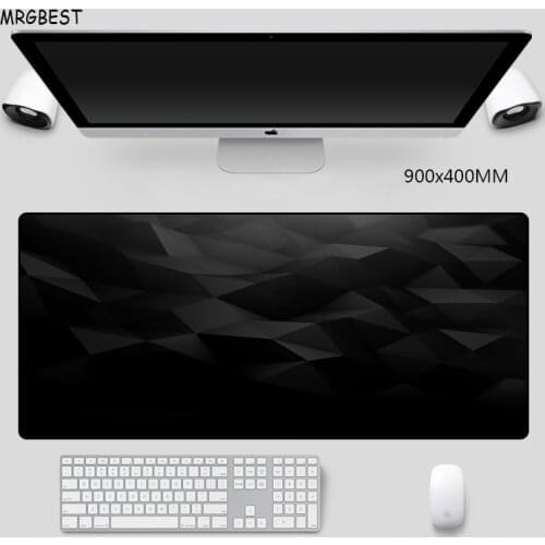 MRGBES Large Mouse Pad Black Rhombus Nature Anti-slip Rubber Keyboard Mouse Mat Material Waterproof for CS GO LOL Dota Gamer