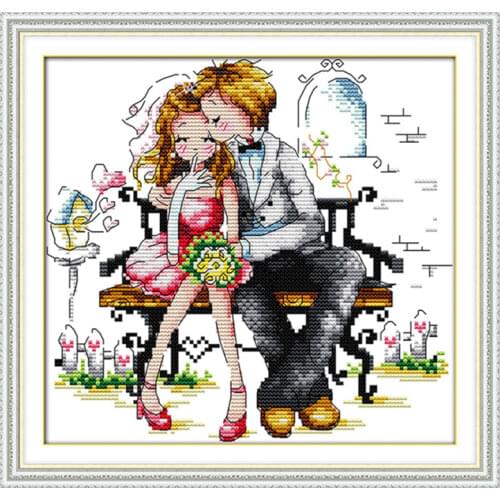 Love of bench cross stitch kit 14ct 11ct count print canvas stitches embroidery DIY handmade needlework plus