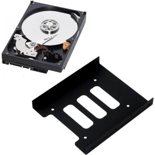 New 2.5 Inch To 3.5 Inch SSD HDD Adapter Bracket Metal Mounting Kit Bracket Dock Hard Drive Holder SSD Tray For Desktop PC Black