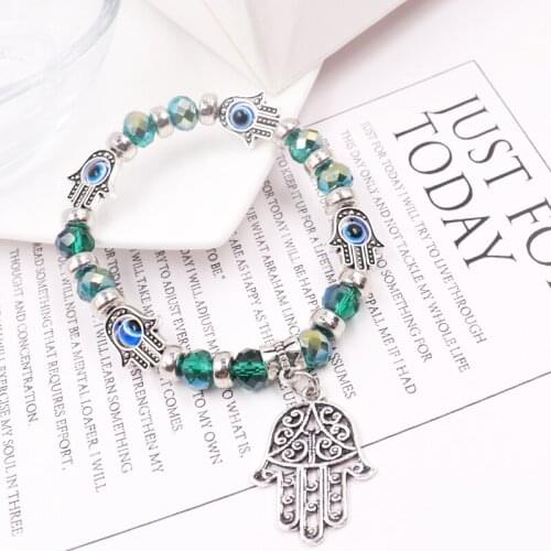 New Women Shell Moon bracelet Set For Ladies Map Heart Charm The eye of the devil crystal Bead Rope chains Bangle Boho Jewelry G