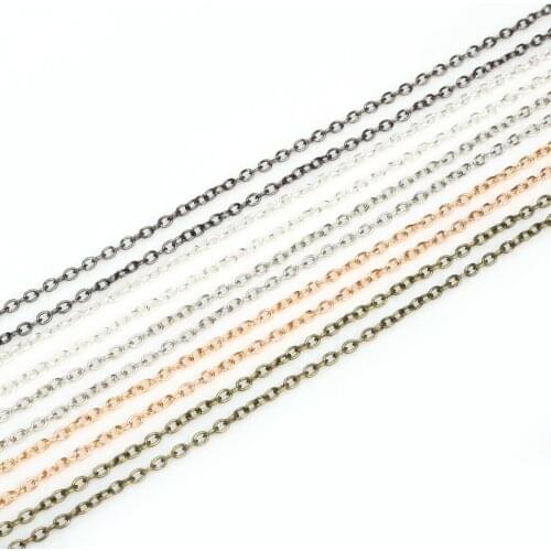 New Arrival 4x3mm Iron chain Silver/gold/bronze/Rhodium Bulk necklace chains Fitting For Jewelry Necklaces 5 Meters/lot