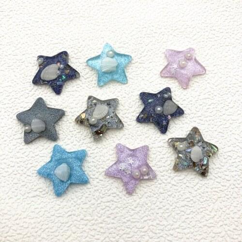 New arrival! 32x31mm 30pcs Stars inlaid with pearls acrylic beads for earrings accessories, parts,hand Made Jewelry Earring DIY