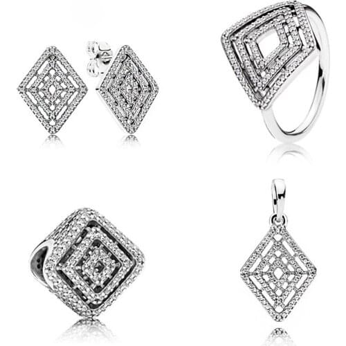 NEW Cascading Glamour Spacer Beads 100% 925 Sterling Silver Clear Cz Charm for Jewelry Making Fit Bracelets Diy Fine Jewelry