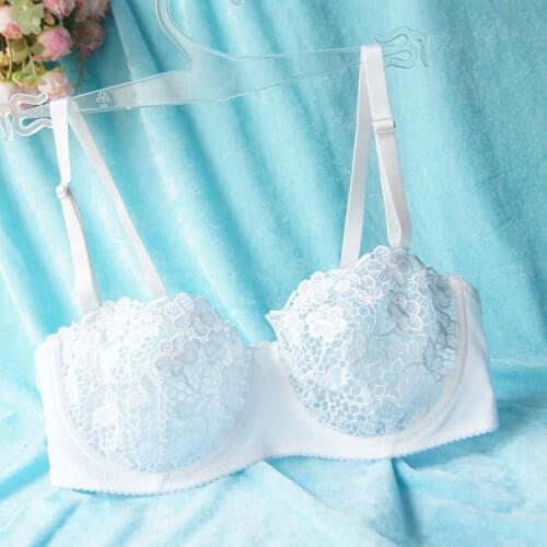 New Ladies Embroidery Lace Women Bra Mesh Lined Brassiere Bralette Push Up Underwear Lingerie Black Red White Size A B C D Cup