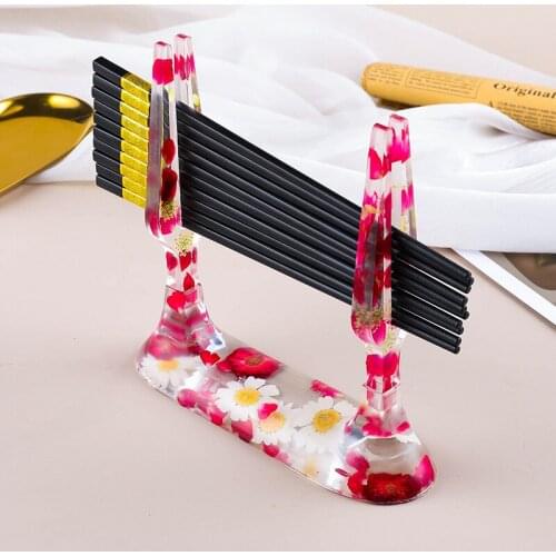Crystal Epoxy Resin Silicone Mold Chopsticks Fork Knife DIY Epoxy Resin Storage Rack Kitchen Gadget Resin Art Mold