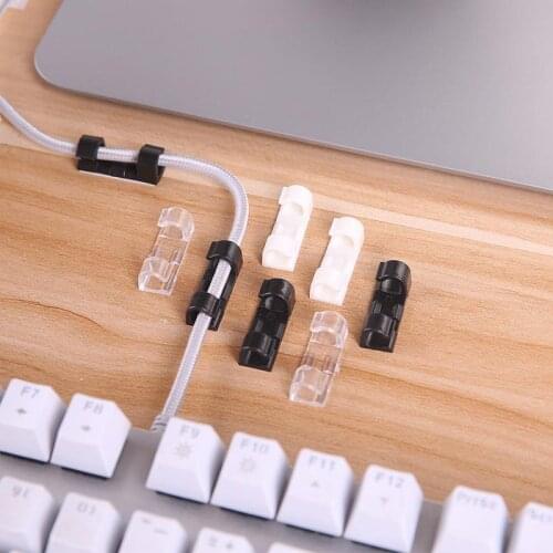 20PCS/ Pack Self-Adhesive Household Wire Cable Cord Desktop Organizer Network Cable Clip Household Products Cable Organizer