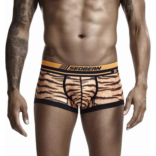 Sexy Mens Underwear Comfortable and Breathable Fashion Boxers Leopard Shorts Home Loose Male Pyjama Boxer