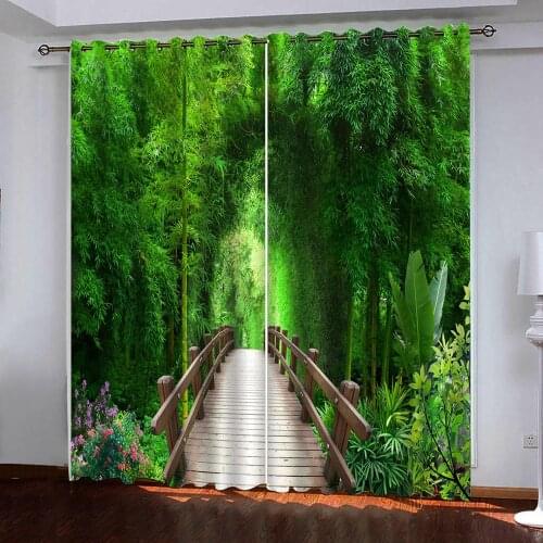 3D Blackout Curtains Digital Print Lush bamboo forest curtain For Living Room Bedroom Home Decoration Custom Curtains