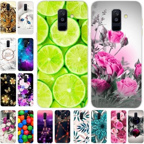 Floral Case For Samsung A6 2018 Cover A 6 A600F Soft Silicone TPU Phone Case For Samsung Galaxy A6 Plus 2018 A605 A605F Case Cat