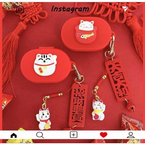 Cute Lucky Cat Silicon Cover for Xiaomi Redmi AirDots 3 Case for AirDots3 TWS Wireless Bluetooth Earphone Accessories Soft Shell