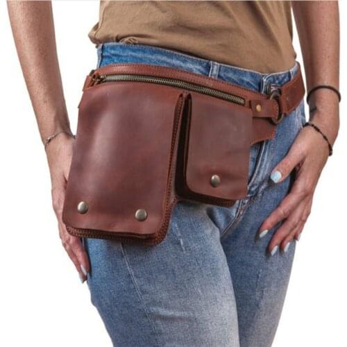 Medieval renaissance adult Viking Knight pirate cosplay leather vintage pocket belt clothing bag